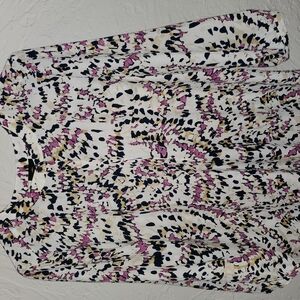 JM Collection Multicolor Abstract Blouse